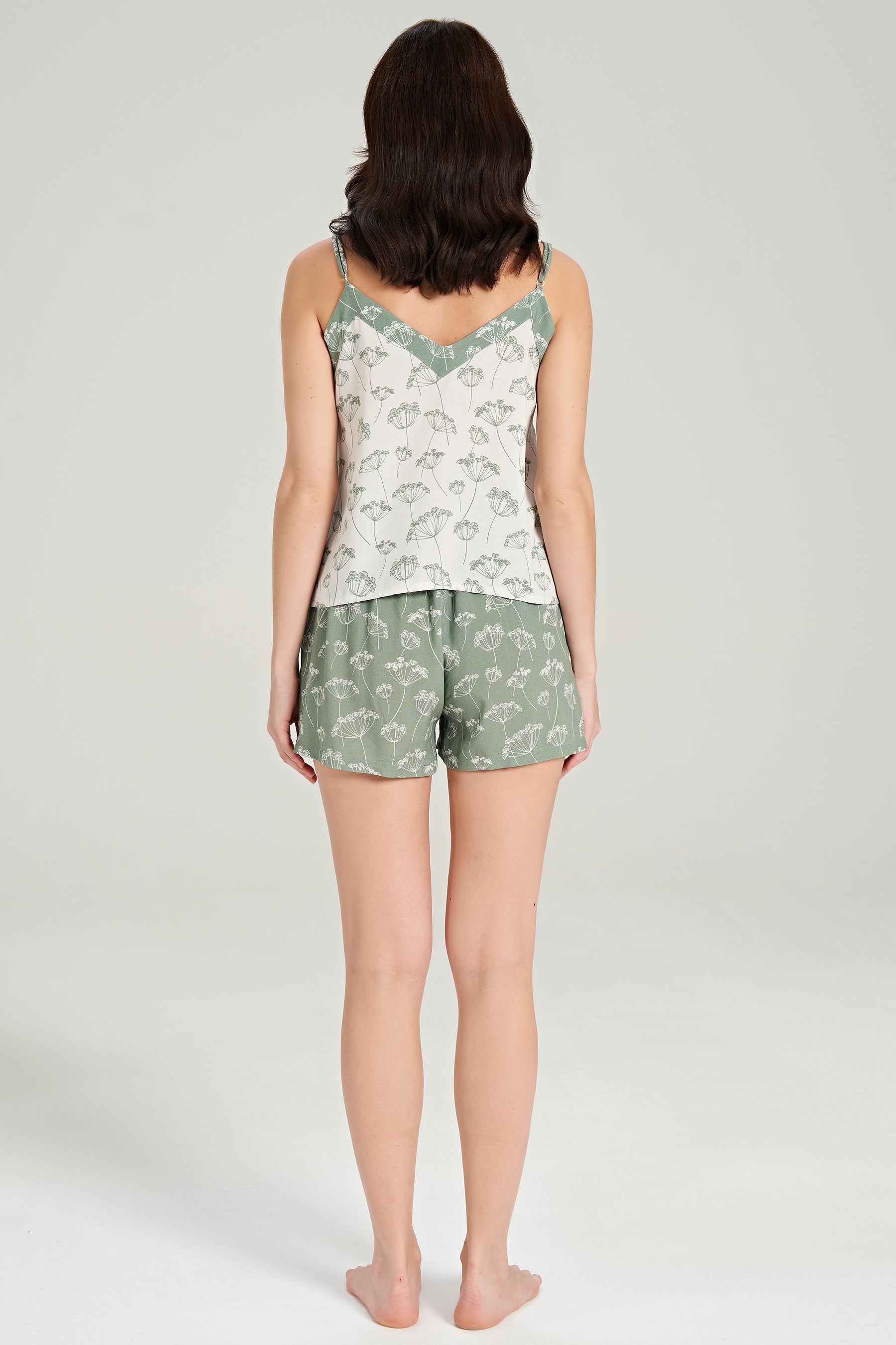 Shorts-Anzug Pyjama mit Blumenmuster