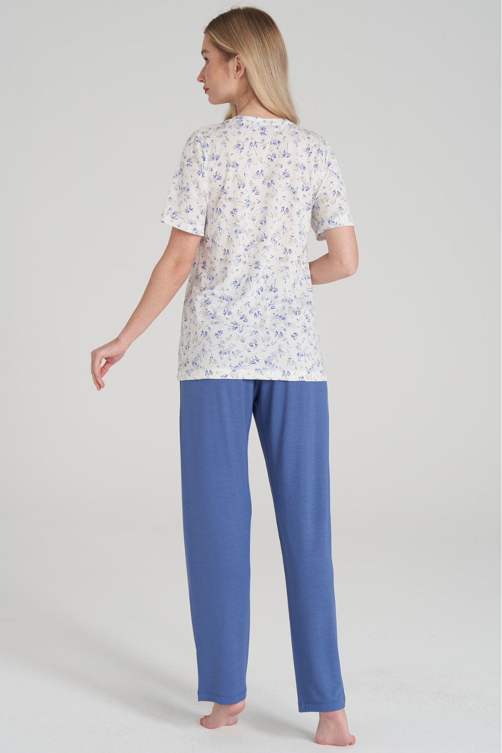 Kurzarm-Pyjama-Set mit Blumenmuster