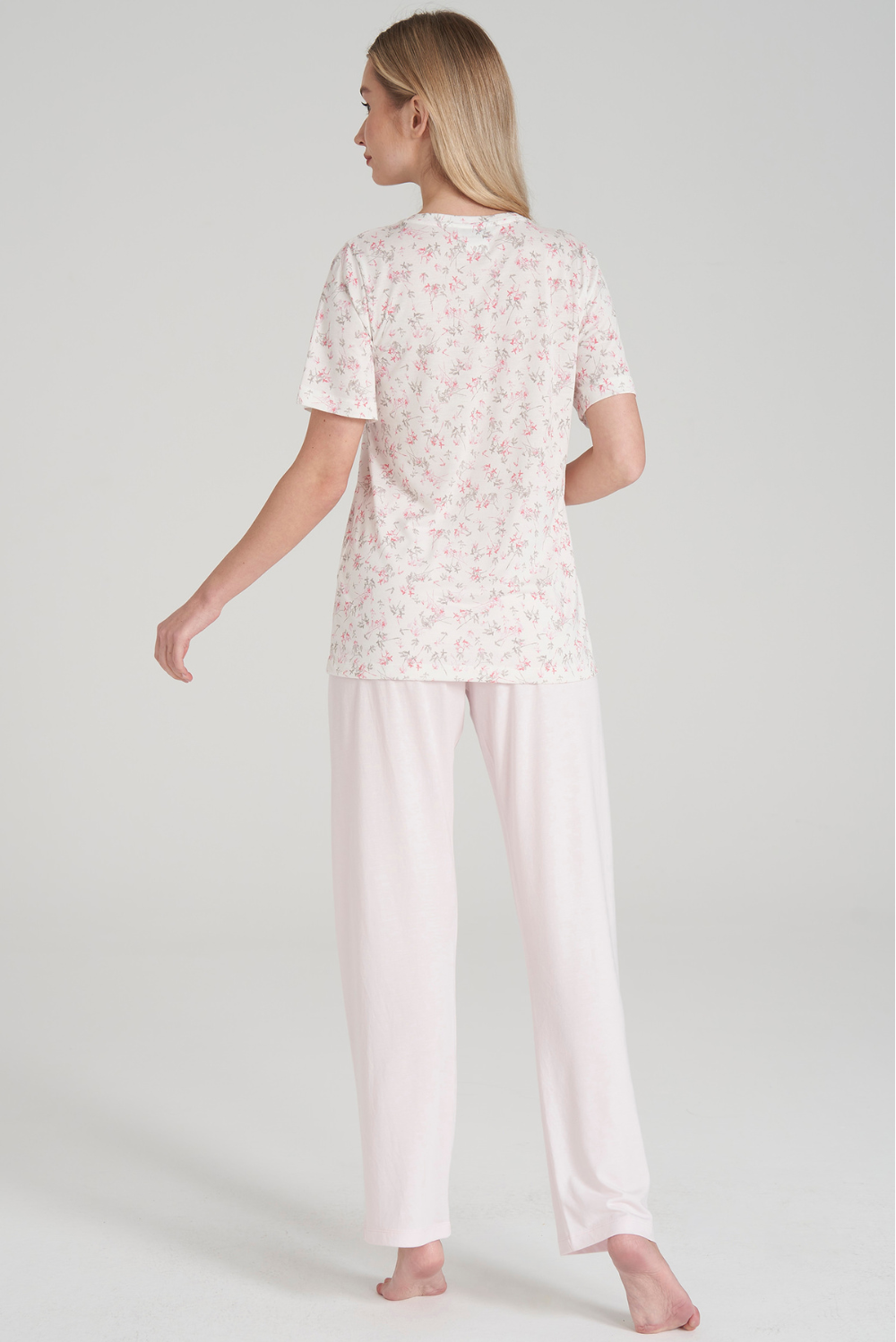 Kurzarm-Pyjama-Set mit Blumenmuster