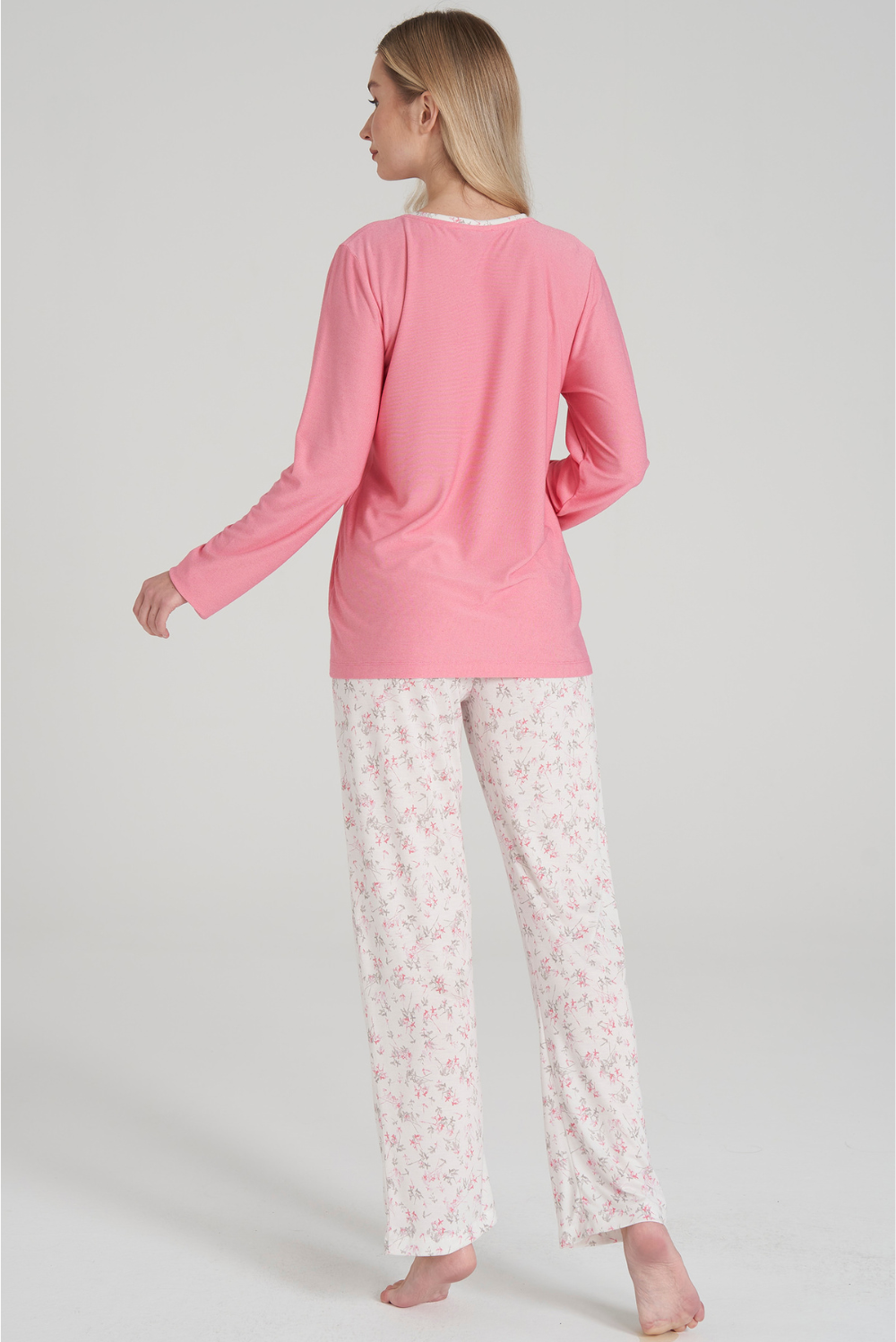 Pyjama-Set mit Blumenmuster und Langen Ärmeln