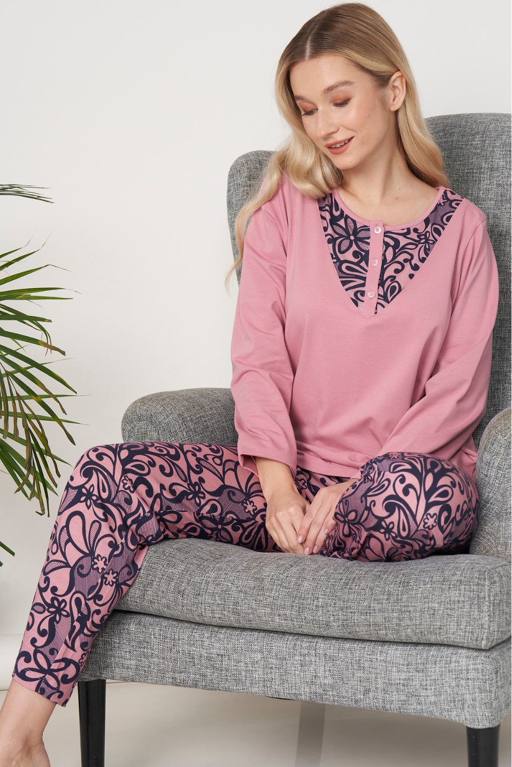 Pyjama-Set Langen Ärmeln