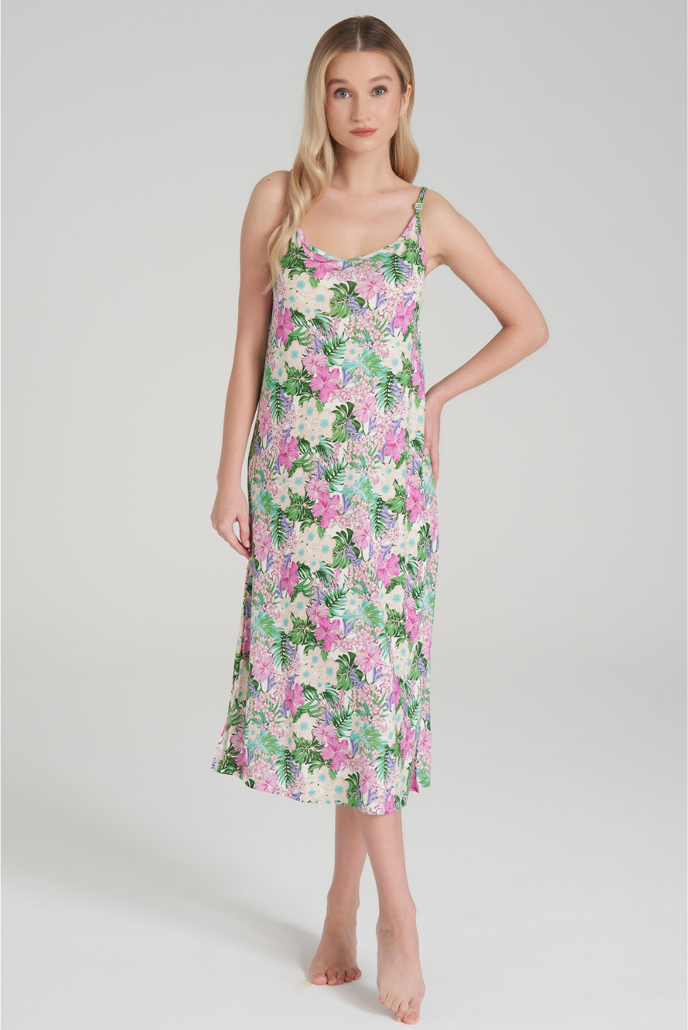 Strapless floral sleep dress