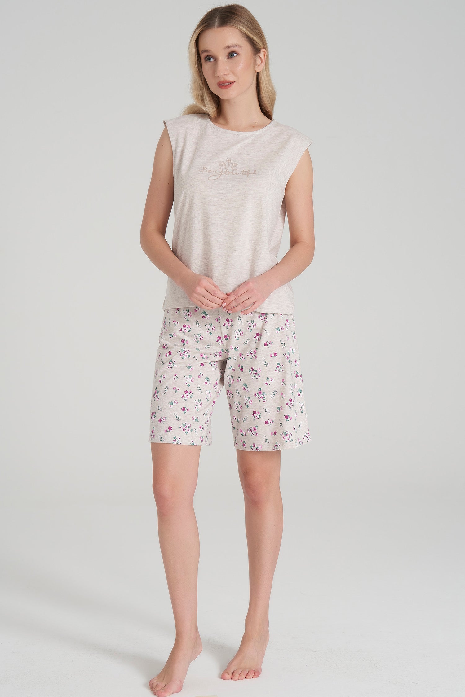 Ärmelloses Pyjama-Set mit Short