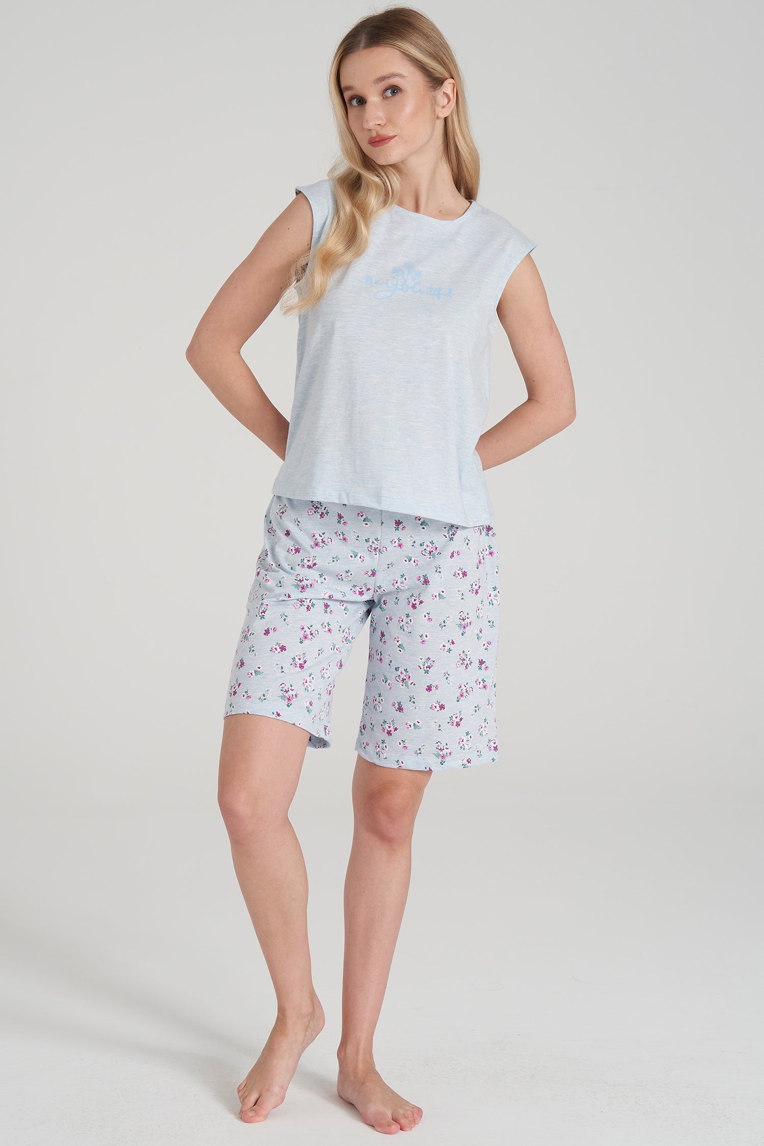 Ärmelloses Pyjama-Set mit Short