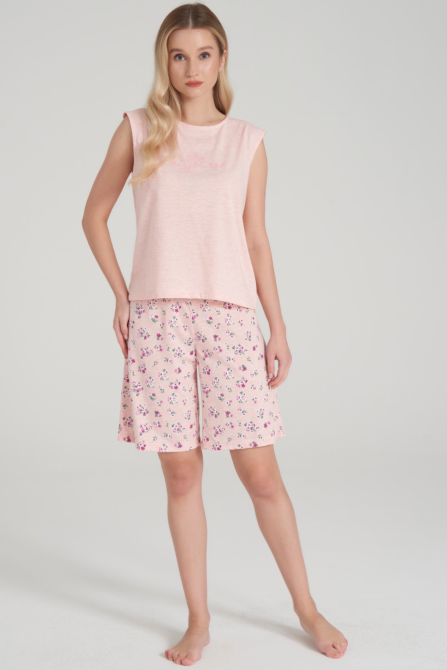 Ärmelloses Pyjama-Set mit Short