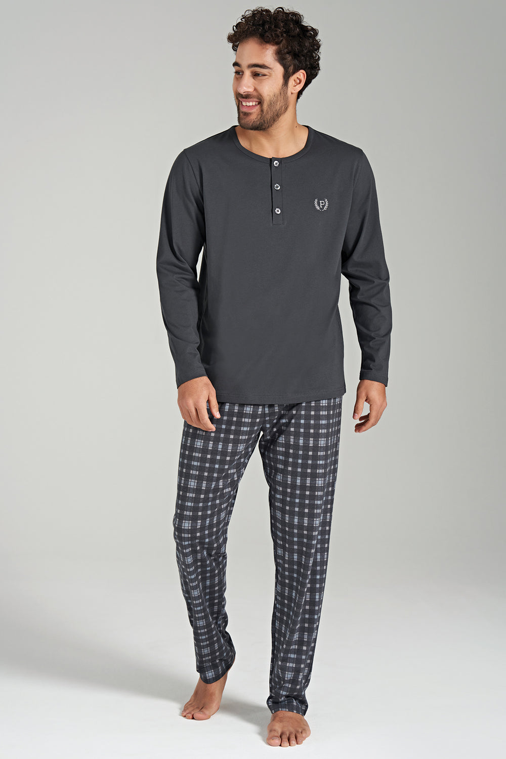 Herren Langarm Pyjama-Set